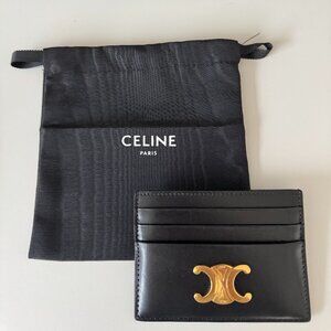 CELINE CARD HOLDER TRIOMPHE in Shiny calfskin